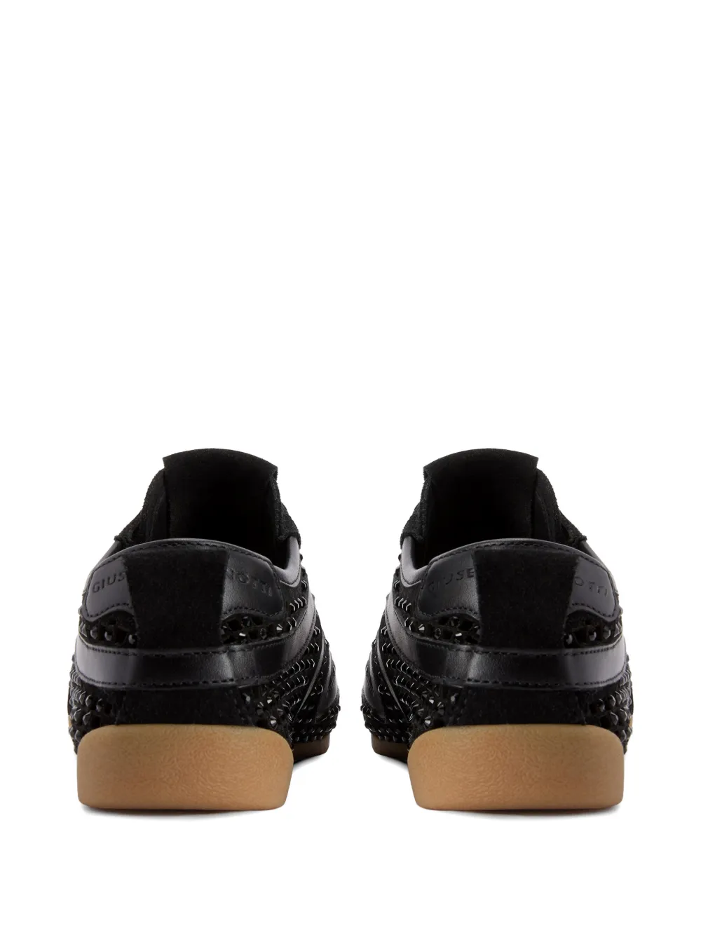 Giuseppe Zanotti Geperforeerde sneakers met stras Zwart