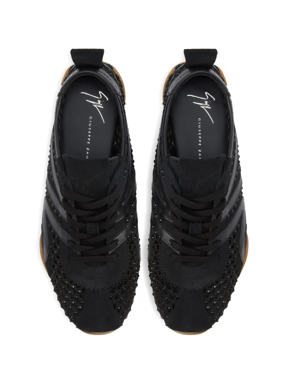 Giuseppe Zanotti Geperforeerde sneakers met stras Zwart