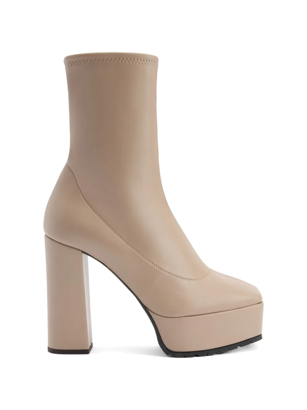 Giuseppe Zanotti Morgana enkellaarzen met plateauzool en rits Beige