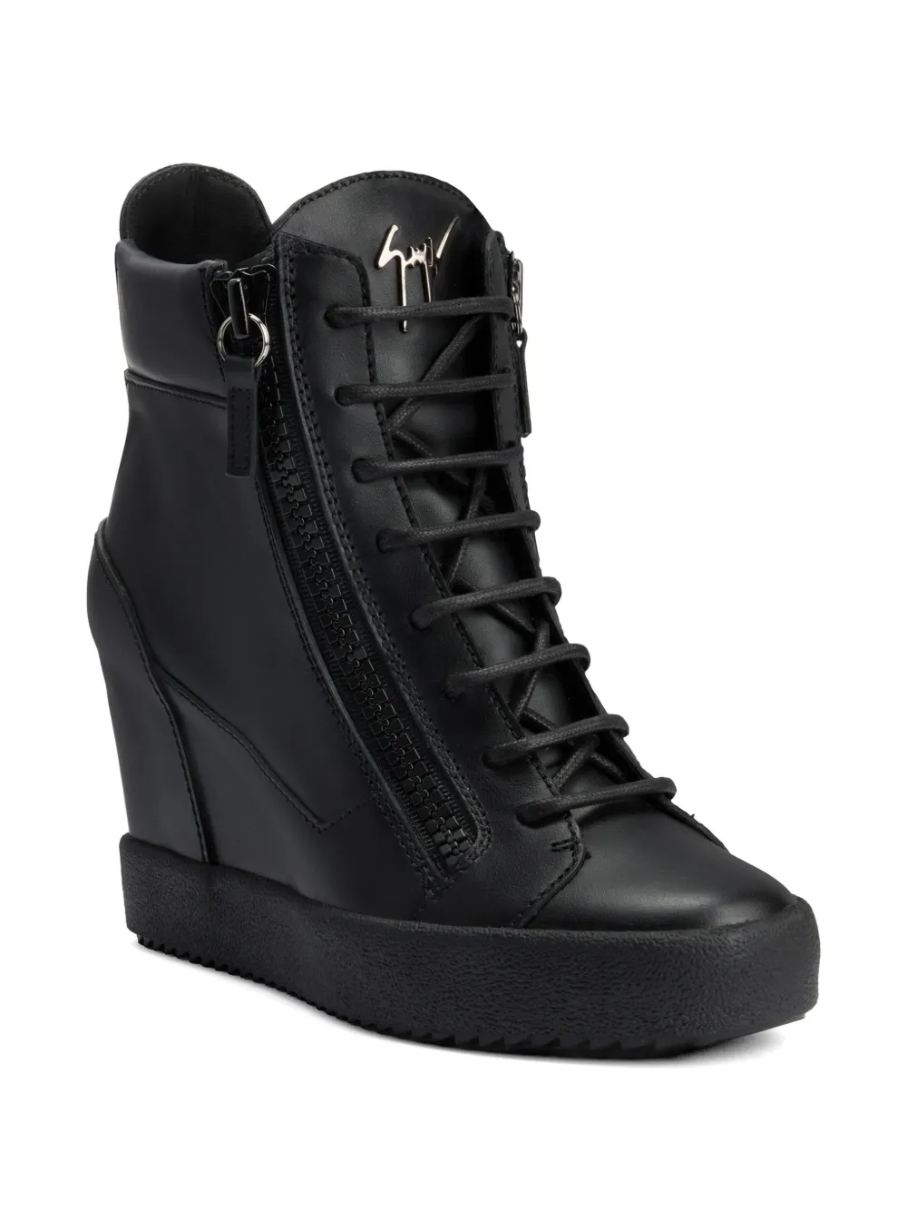 Giuseppe Zanotti Addy sneakers met sleehak Zwart