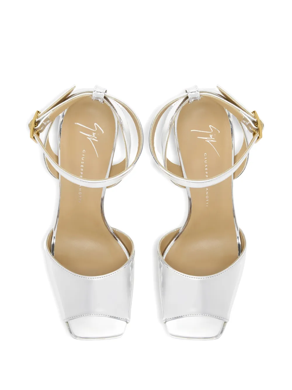 Giuseppe Zanotti Betty sandalen met plateauzool Zilver