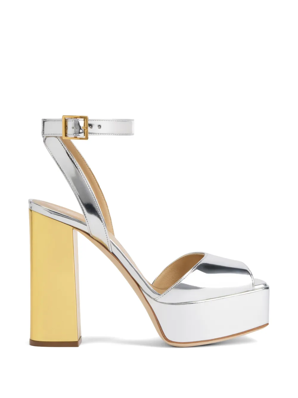 Giuseppe Zanotti Betty sandalen met plateauzool Zilver