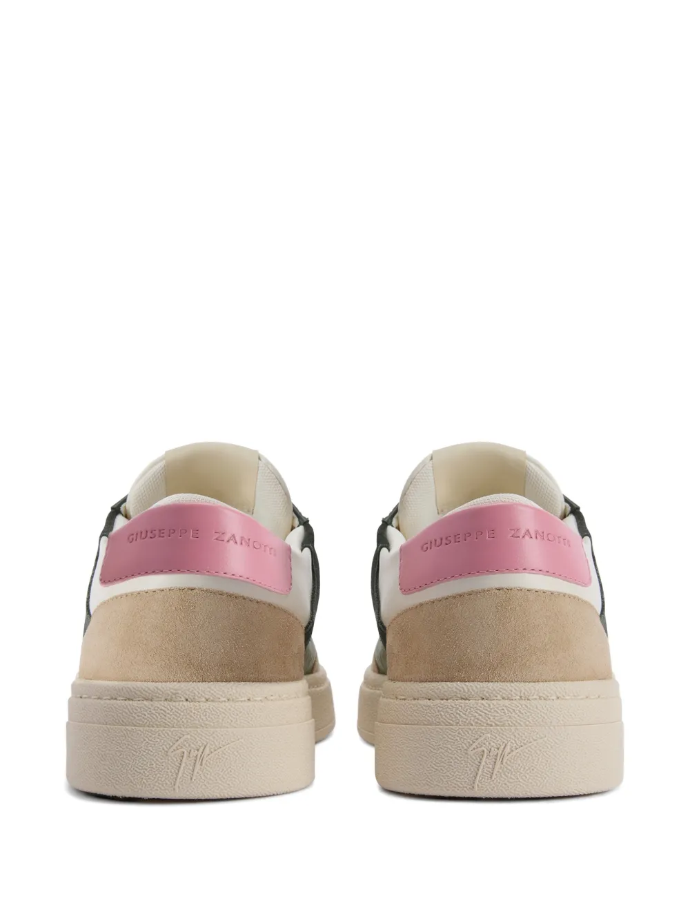 Giuseppe Zanotti Gz colour-block low-top leather sneakers Groen
