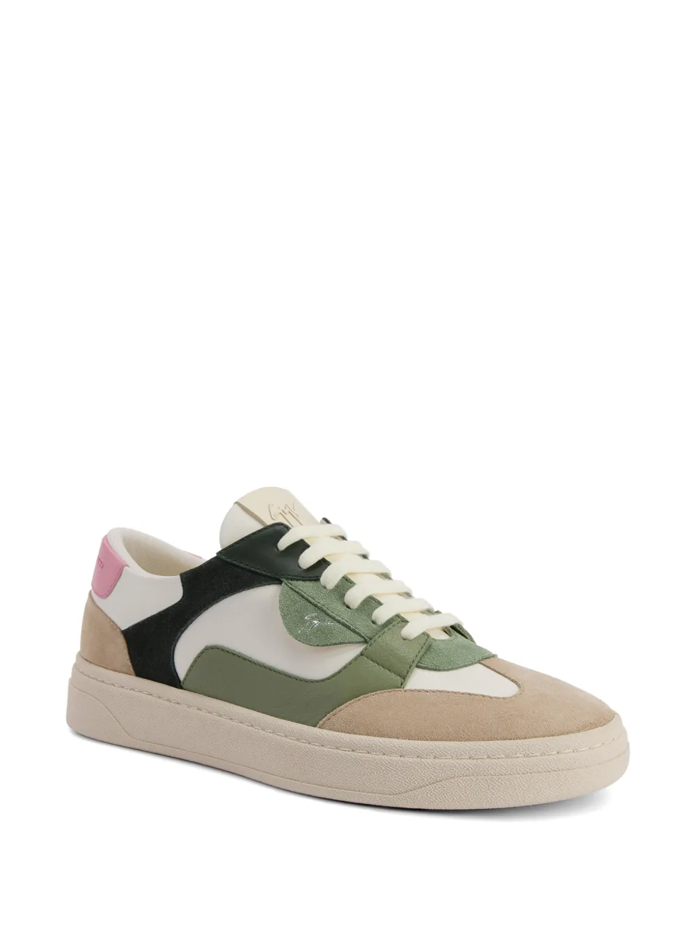 Giuseppe Zanotti Gz colour-block low-top leather sneakers Groen