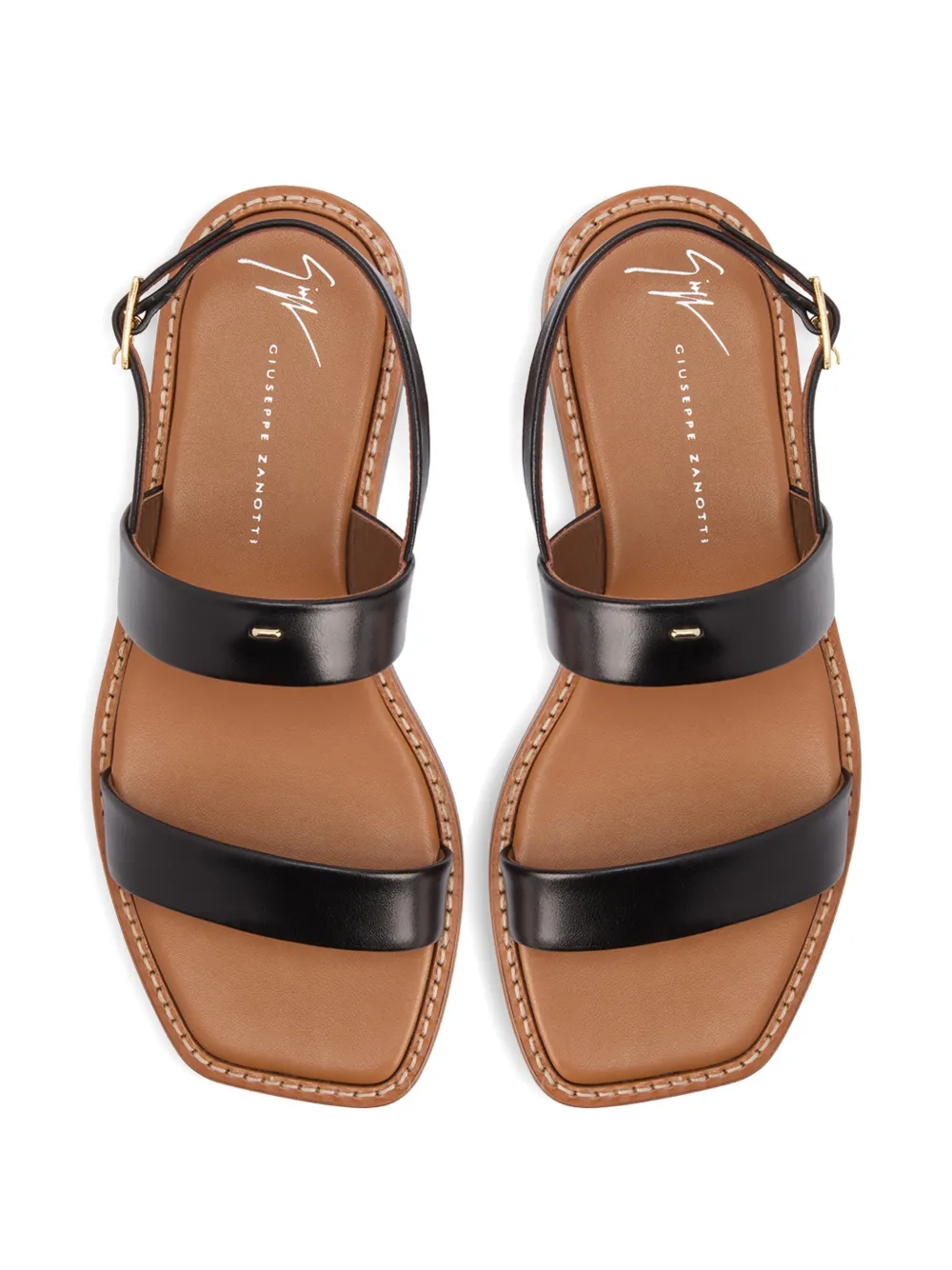 Giuseppe Zanotti Kalfsleren sandalen met bandjes Zwart