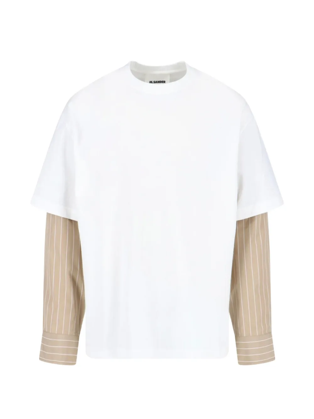 Jil Sander 레이어드 스트라이프 소매 티셔츠 | 화이트 | Image 1