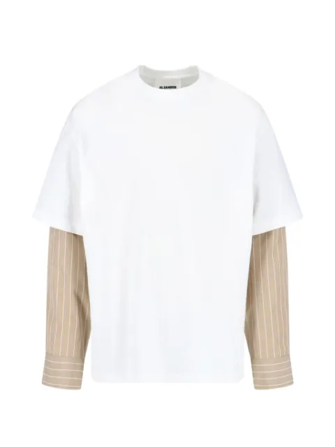 Jil Sander layered striped-sleeve T-shirt