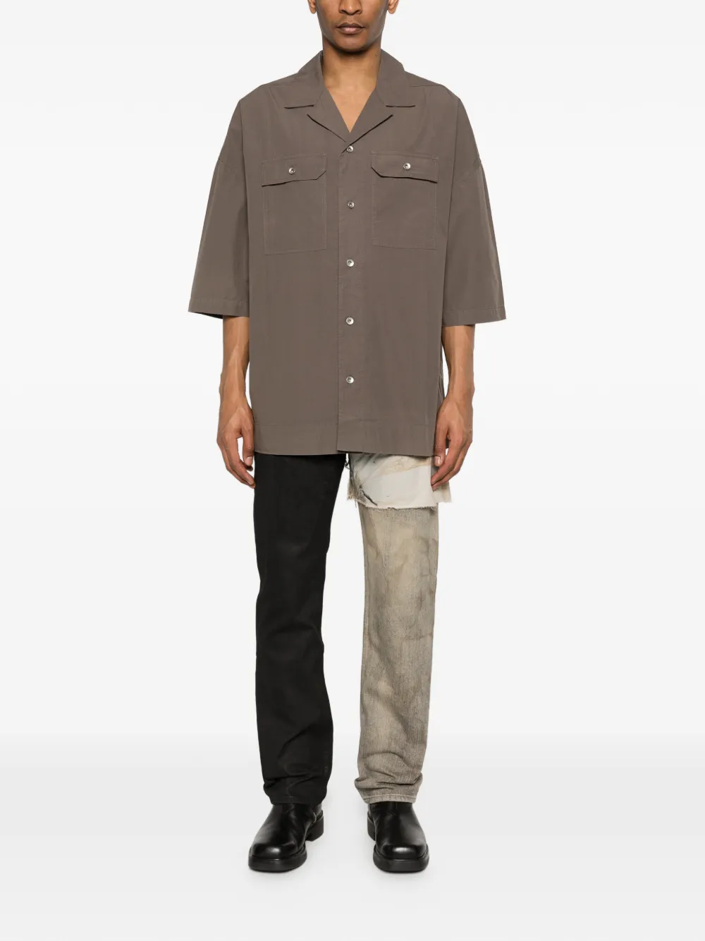 Rick Owens DRKSHDW Magnum Tommy overhemd met borstzak Bruin