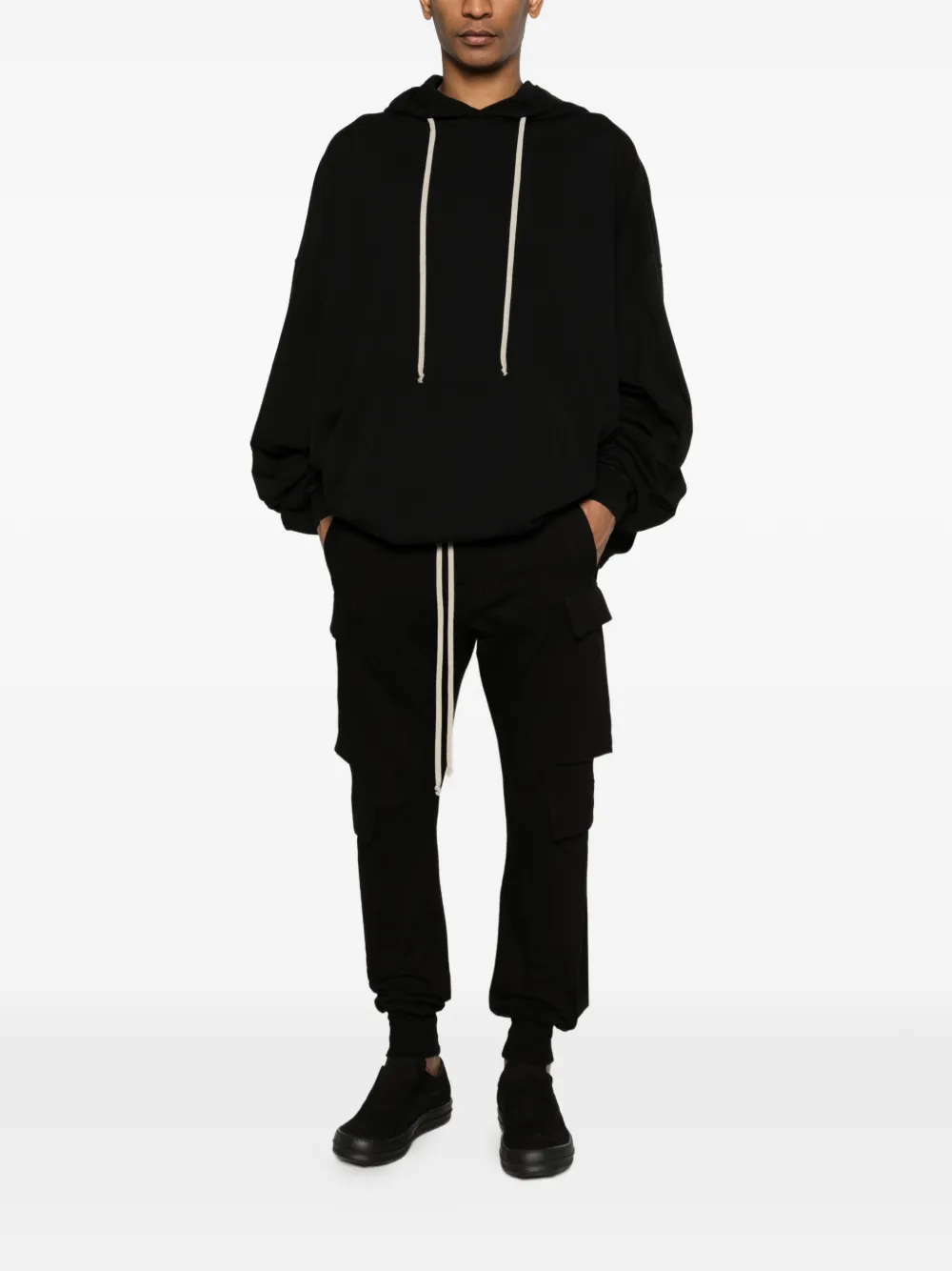 Rick Owens DRKSHDW Hoodie met strikdetail Zwart