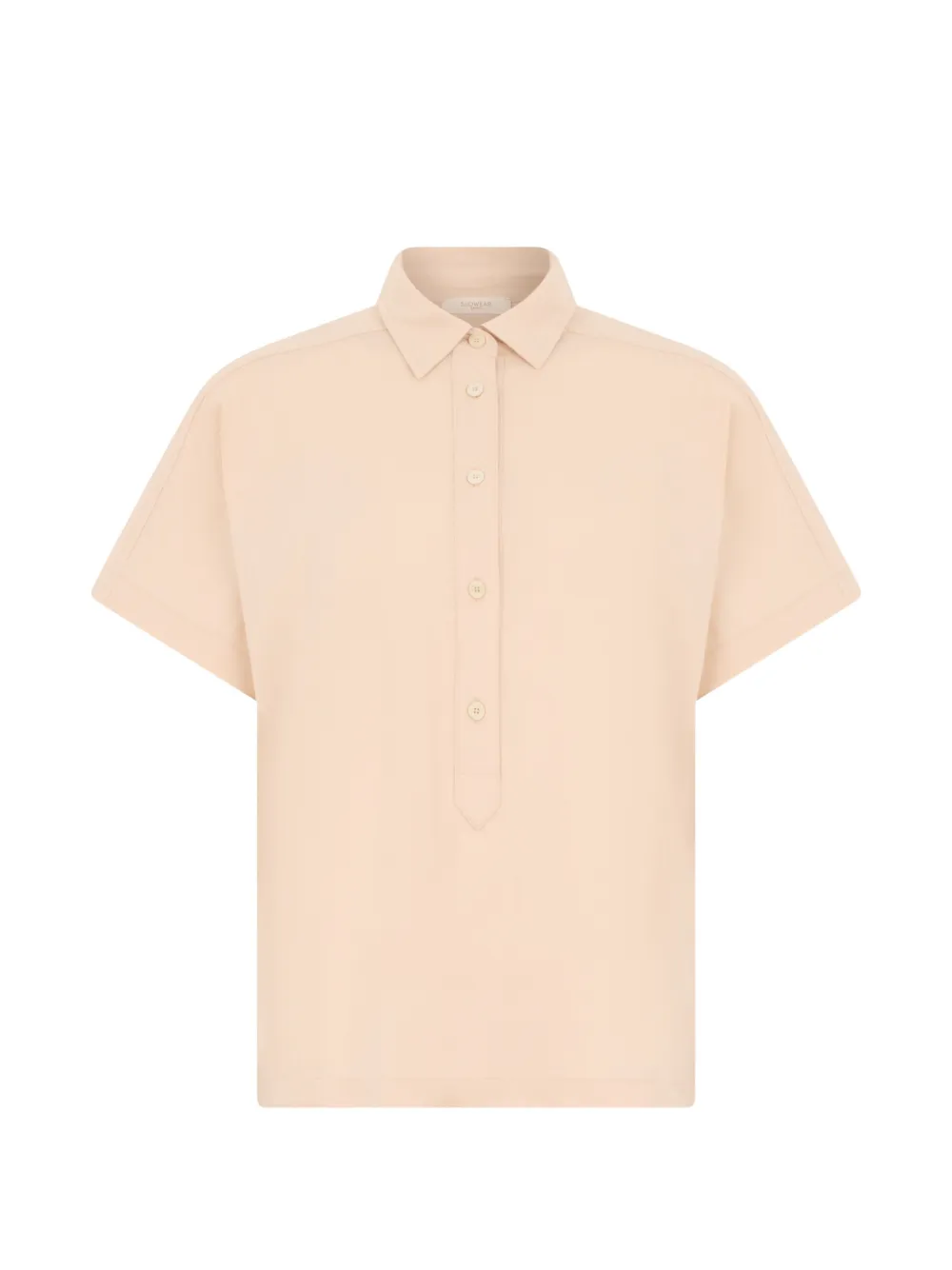 slowear short-sleeve button-placket blouse - Toni neutri
