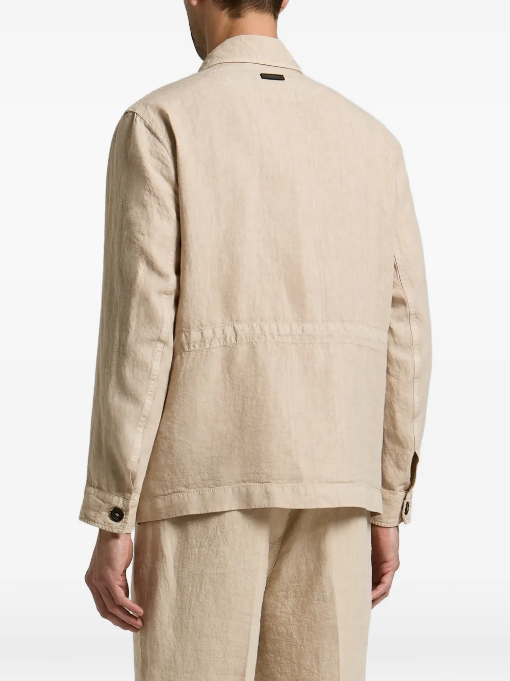 Peserico Saharan button-up jack met vier zakken Beige
