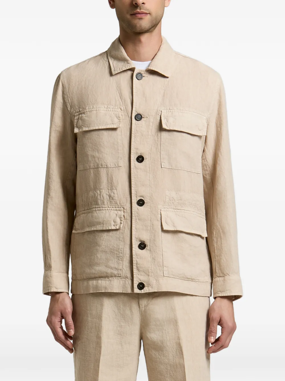 Peserico Saharan four-pocket button-up jacket - Toni neutri