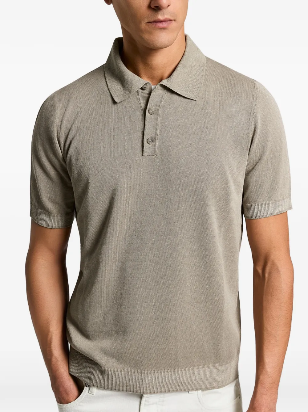  Peserico Knit Polo - Neutrals 