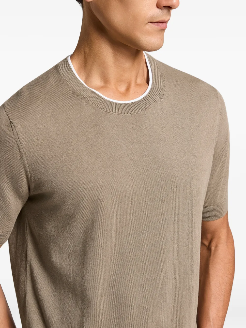 Peserico T-shirt met ronde hals Bruin