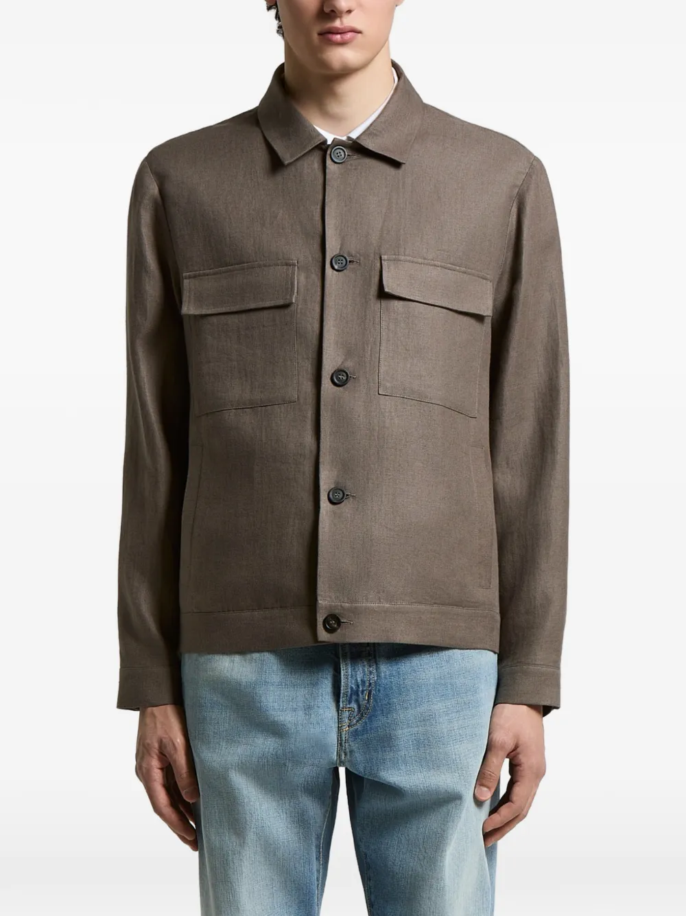 Peserico flap pocket jacket - Marrone