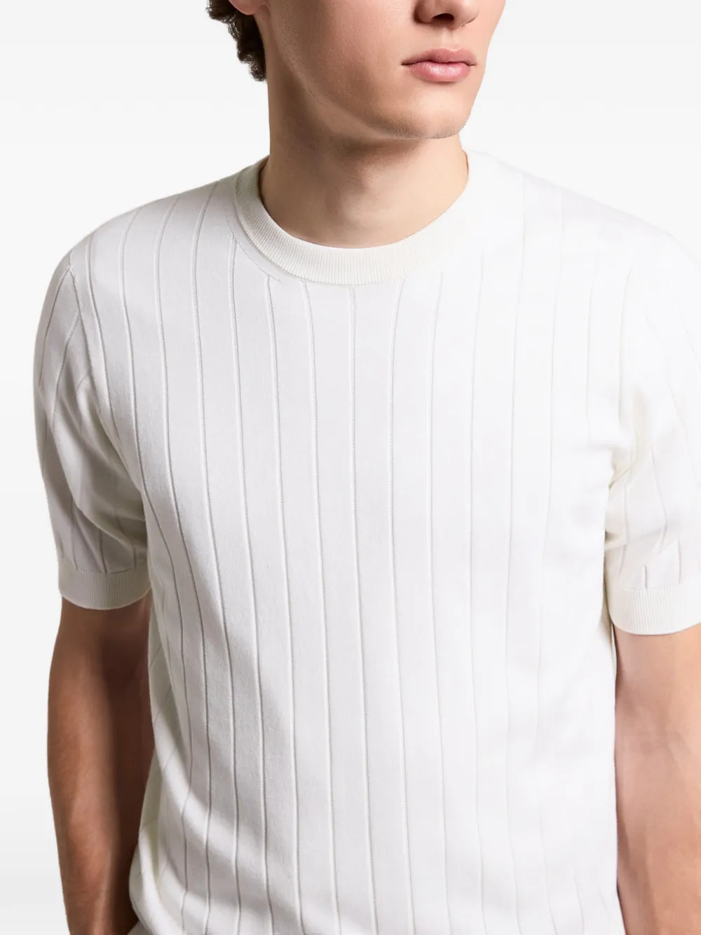 Peserico Geribbeld T-shirt Wit