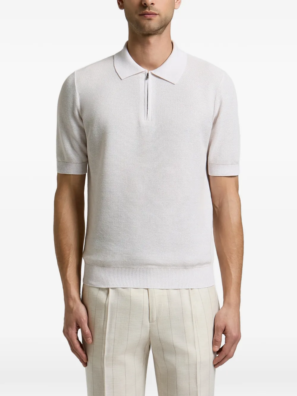 Peserico zip-fastening short-sleeve polo shirt - Nude