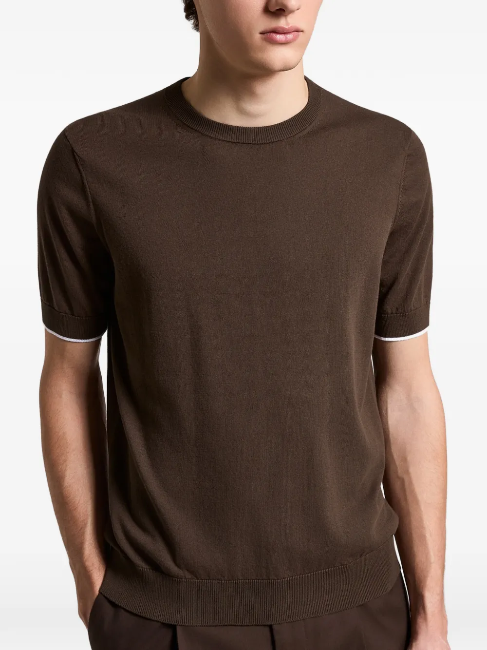 Peserico Gebreid T-shirt Bruin