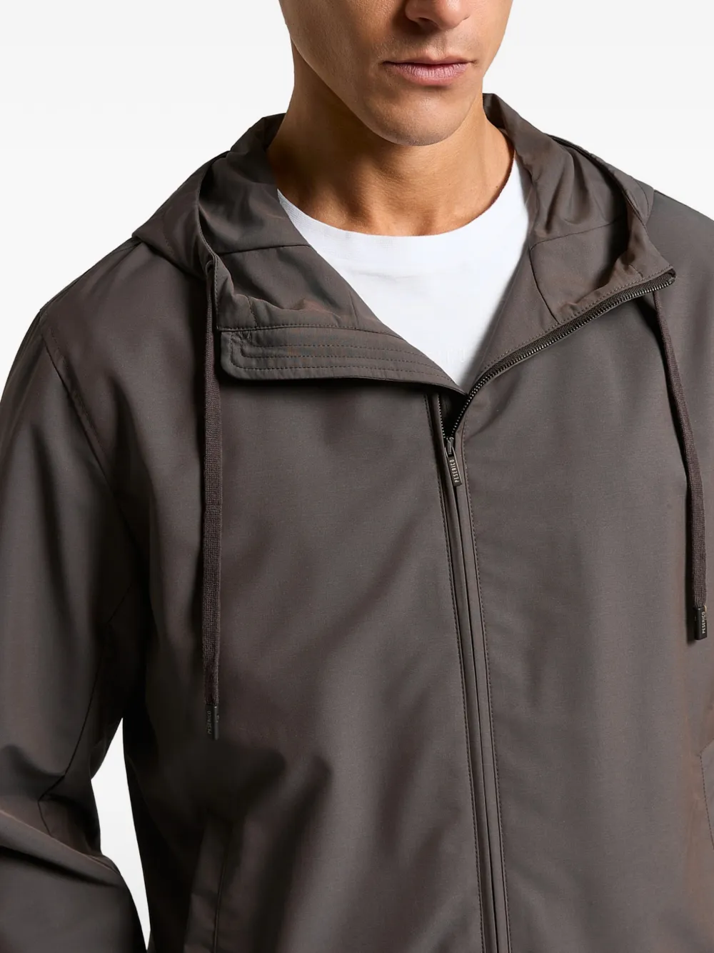  Peserico Hooded Zip Jacket - Brown 