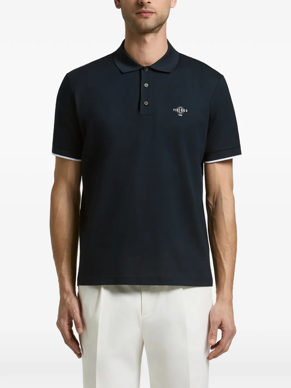 Peserico Piquet logo-print polo shirt - Blu