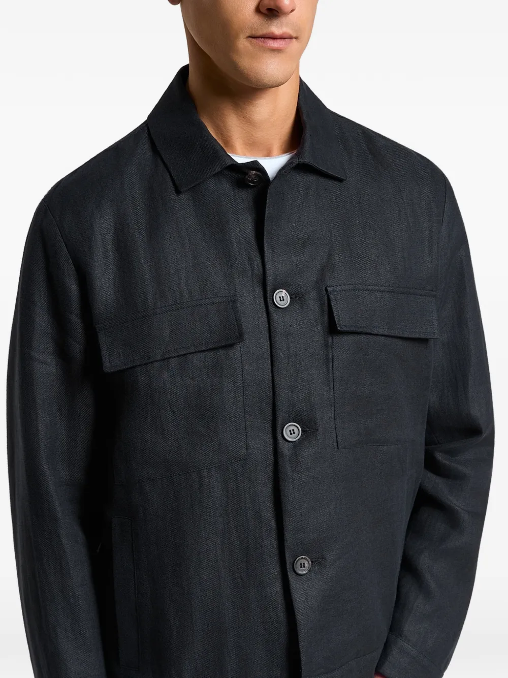  Peserico Pocket Button Jacket - Blue 