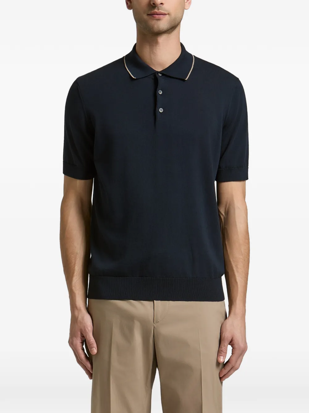 Peserico contrast-trim polo shirt - Blu