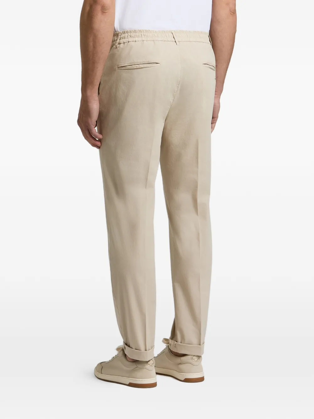 Peserico Broek met elastische tailleband Beige