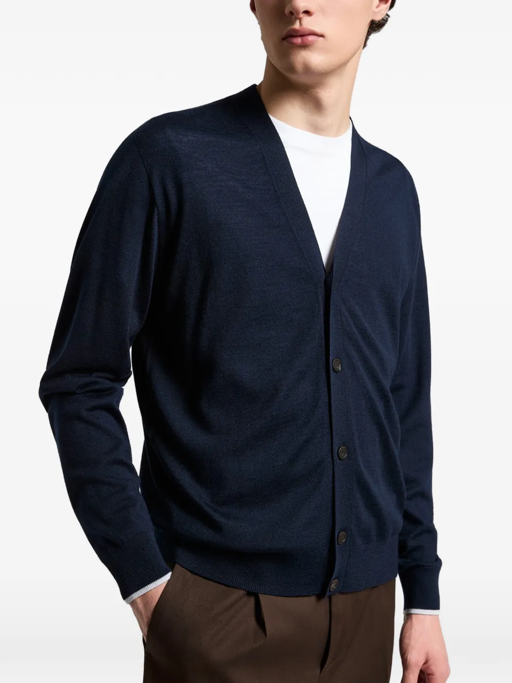  Peserico V-neck Button Cardigan - Blue 