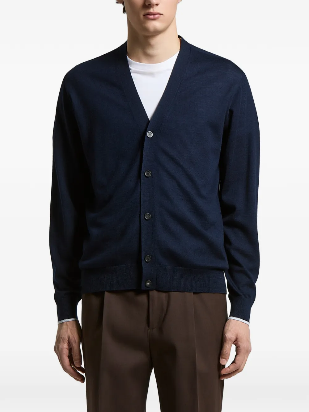 Peserico V-neck button cardigan - Blu