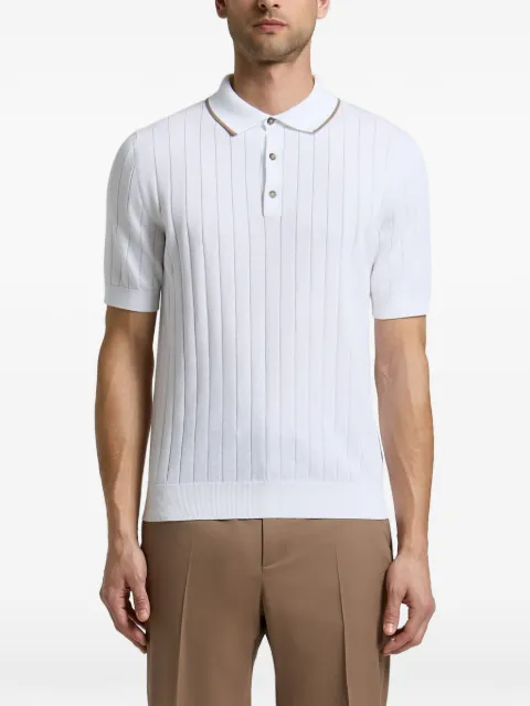 Peserico ribbed-knit short-sleeve polo shirt