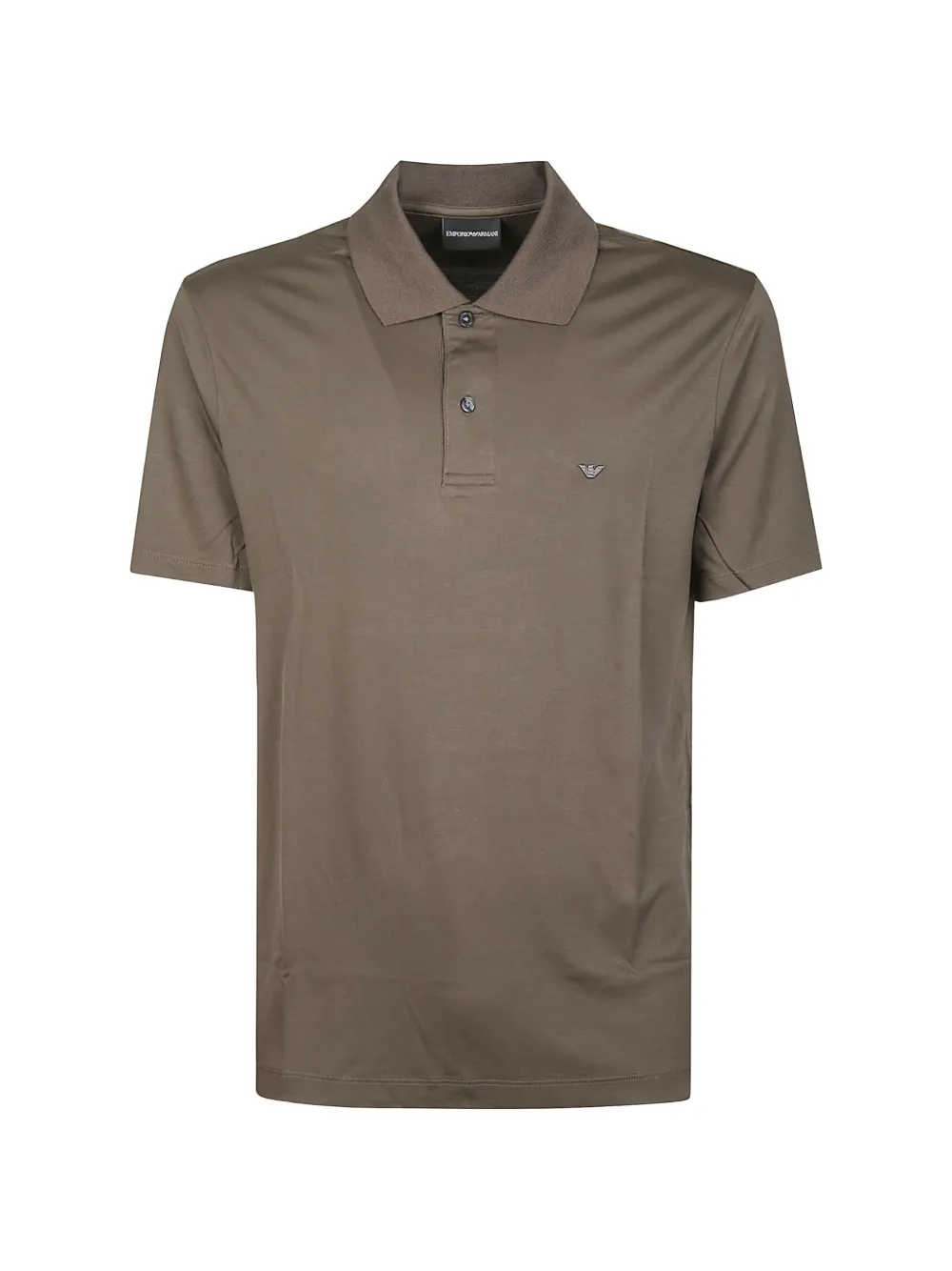 Emporio Armani button logo polo shirt - Marrone