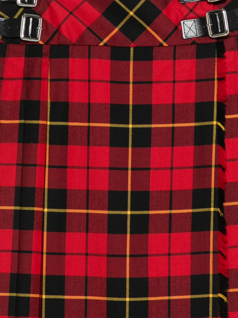  Le Kilt Buckle Tartan Skirt - Red 
