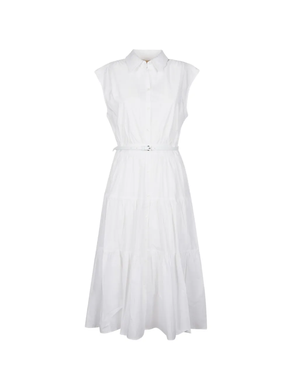 Michael Kors belted tiered dress - Bianco