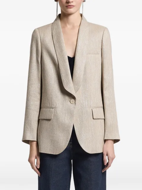 Peserico herringbone-pattern shawl-lapel jacket
