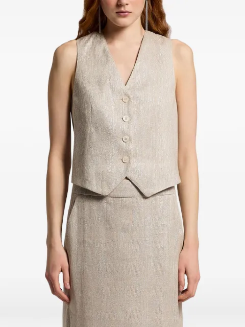 Peserico herringbone-pattern waistcoat