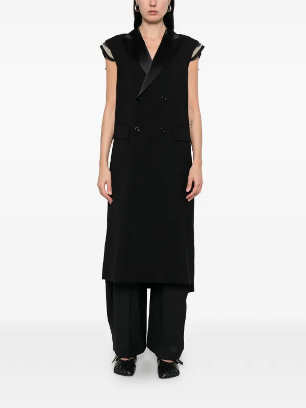 Sacai ダブルコート | ブラック | FARFETCH JP