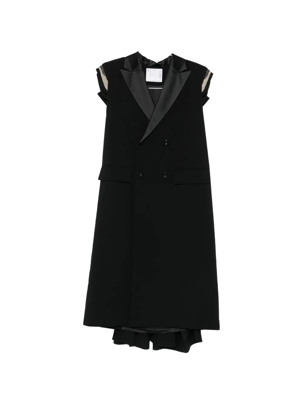 sacai double-breasted coat - Nero
