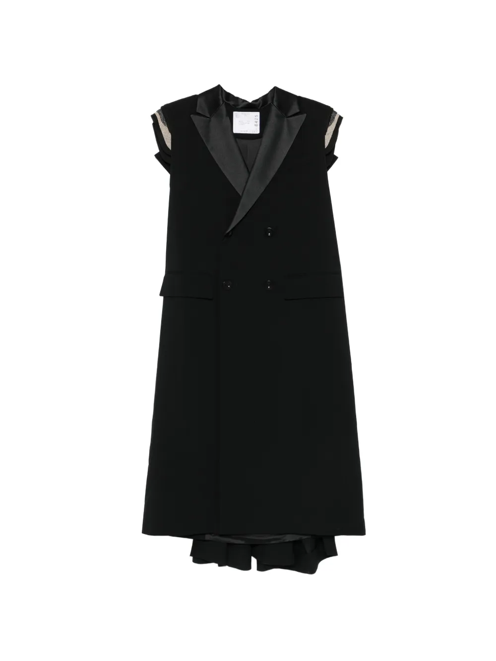 sacai double-breasted coat - Nero