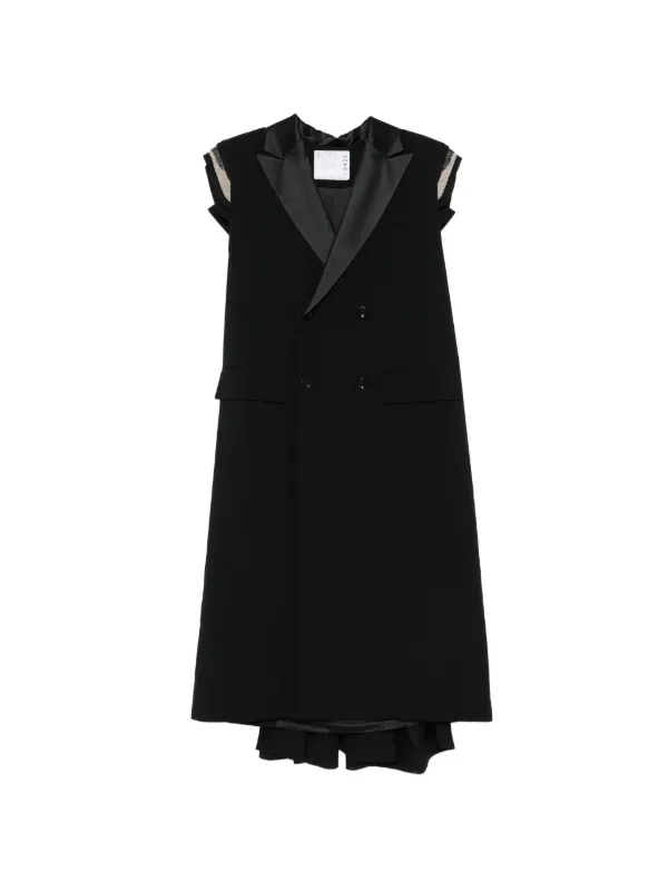 Sacai ダブルコート | ブラック | FARFETCH JP
