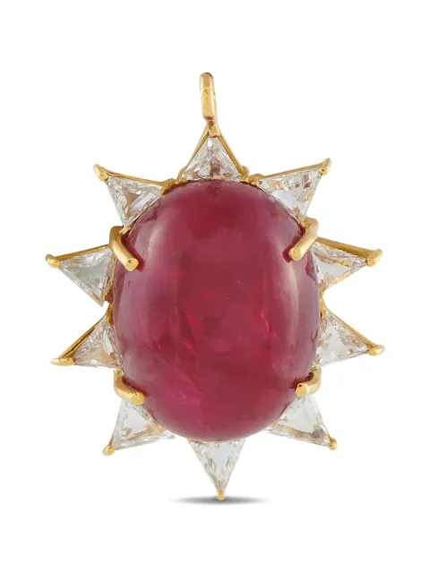 LB Exclusive sun-motif diamond and ruby pendant