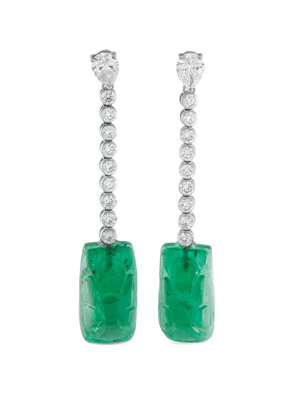 LB Exclusive diamond and emerald drop earrings - Argento