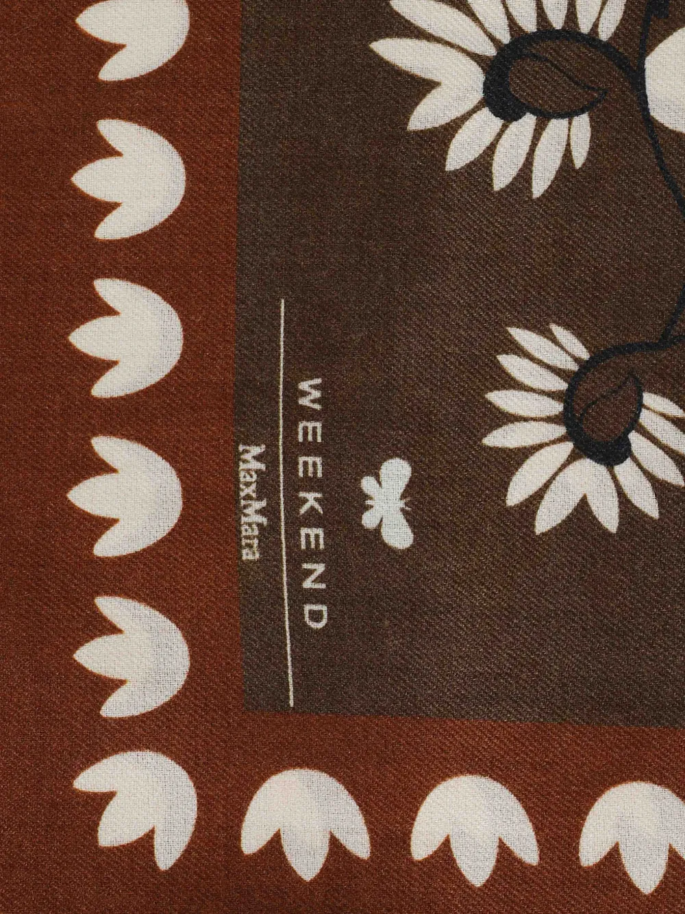  Weekend Max Mara Educata Floral-print Fringed Scarf - Brown 