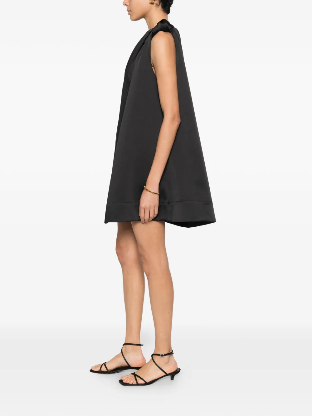 Eleh Mini jurk met geknoopt detail Zwart