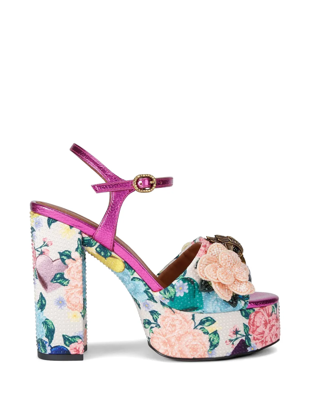 Kurt Geiger London Kensington sandalen met plateauzool en bloem-verfraaiing Roze