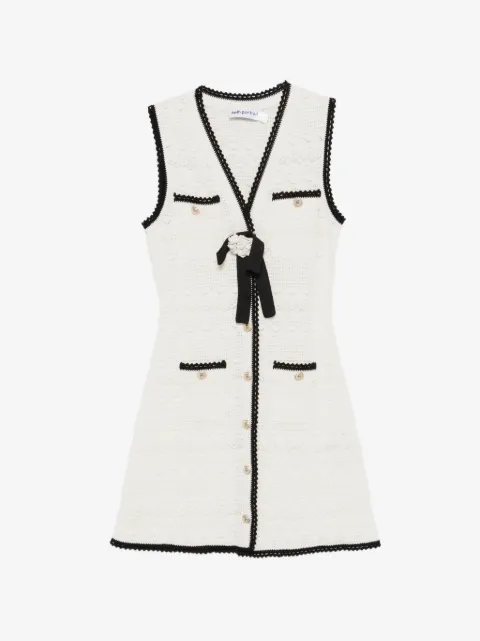 Self-Portrait bow-detail mini dress