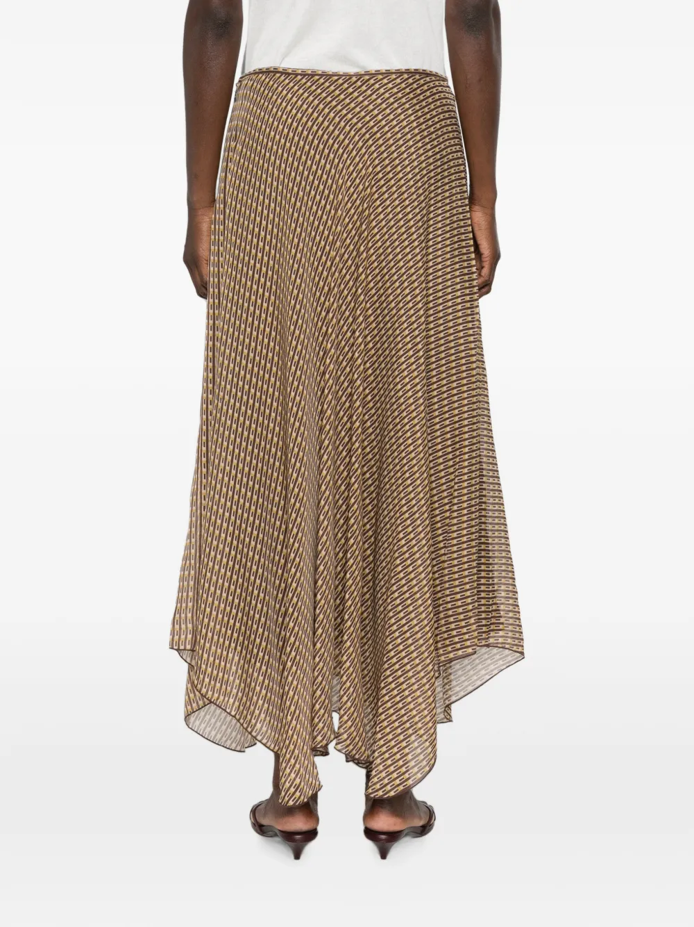 SIR. Cooper maxi-rok met geometrisch patroon Bruin