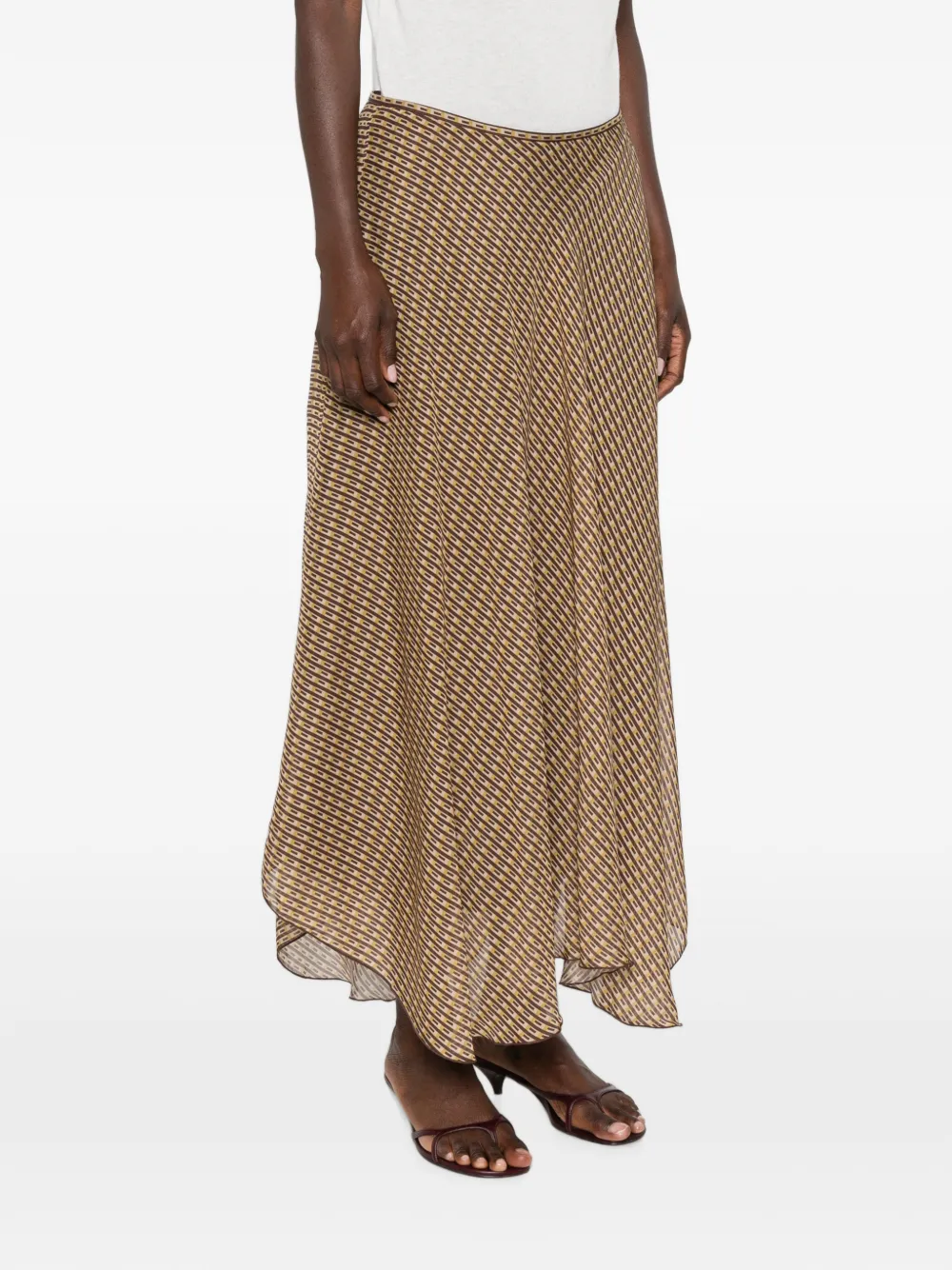SIR. Cooper maxi-rok met geometrisch patroon Bruin
