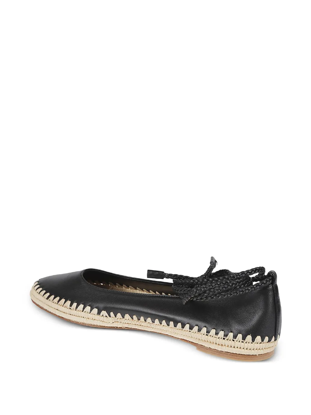 Max Mara nappa leather ballet flats Zwart