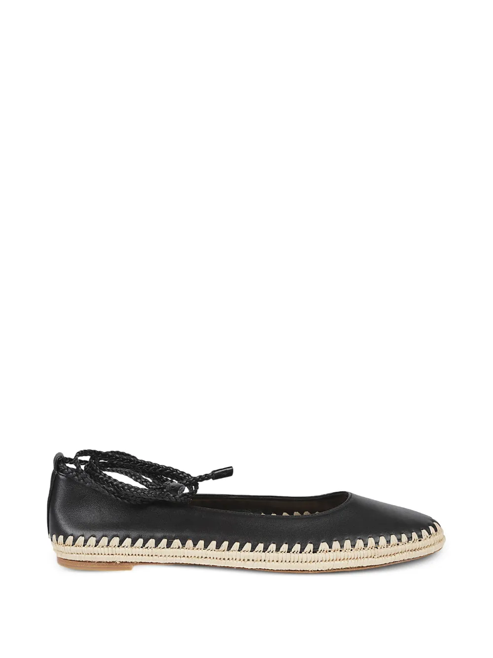Max Mara nappa leather ballet flats Zwart