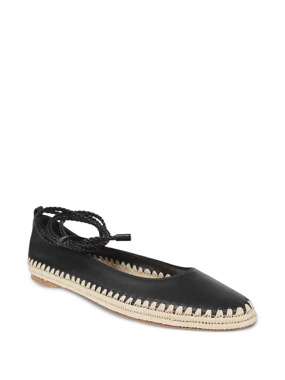 Max Mara nappa leather ballet flats Zwart
